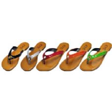Wholesale Footwear Ladies Color Strap Flip Flop With Loop Design