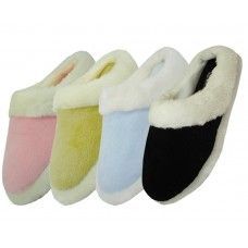 Wholesale Footwear Women's Solid Color Velour With Fur Cuff