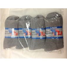 Mens Gray Crew Socks, Sock Size 10-13