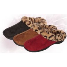 Wholesale Footwear Women's Plush Leopard Print Slipper