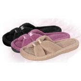Wholesale Footwear Brny Collection Women's Terry Double Knots Plush Slipper