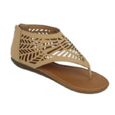 Wholesale Footwear Ladies Summer Fashion Sandals In Khaki Color