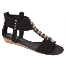 Wholesale Footwear Ladies Fashion Sandals In Black