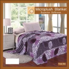 Flower Print Blankets Twin Size Purple Mist
