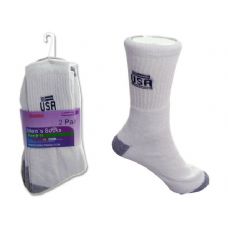 Socks 2 Pairs Men 9-11 Wt/greyprint Usa