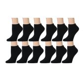 Yacht & Smith Kids Cotton Quarter Ankle Socks In Black Size 6-8