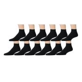 Yacht & Smith Men's No Show Ankle Socks, Cotton. Size 10-13 Black