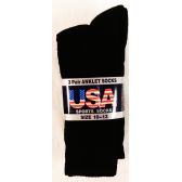Men's Black Tube Sock Cotton Bland Size 9-15