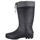 Men's 13 1/2 Inches Water Proof Soft Rubber Rain Boots With Nylon Tie Upper