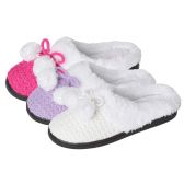 Wholesale Footwear Girls Knit Pom Pom Slipper