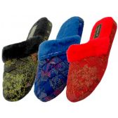 Wholesale Footwear Women's Brocade Plush Slippers