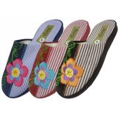 Wholesale Footwear Women's Flower Embroidery House Slippers
