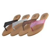 Wholesale Footwear Women's Glitter Flip Flops