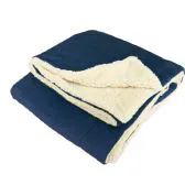UltrA-Plush Reversible Throw Blanket Navy
