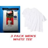 Hanes 3 Pack Men's White Crew Neck T-Shirt - Slightly Imperfect Size Large