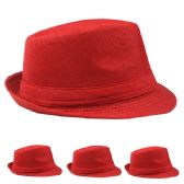 Red Fedora Hat Adult Size