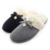 Wholesale Footwear Women's Clog With Plush Inside Upper And Bow