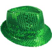 Kid Bling Bling Show Green Sequins Party Fedora Hat