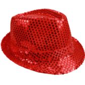 Kid Bling Bling Show Red Sequins Party Fedora Hat