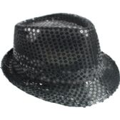 Kid Bling Bling Show Black Sequins Party Fedora Hat