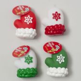 Dog Toy Christmas Viny Mitten 4in W/squeaker 4 Colors