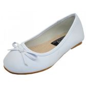 Wholesale Footwear Toddler's Ballerina Flat Shoe White Color Only
