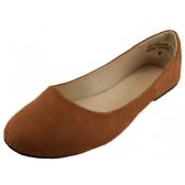 Wholesale Footwear Women's Micro Suede Ballet Flats Brown Color Only