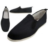 Wholesale Footwear Men's Slip On Twin Gore Cotton Upper & White Cotton Out Sole Kung Fu/tai Chi Shoes