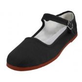 Wholesale Footwear Women's Canvas Classic Mary Janes Black Color Only