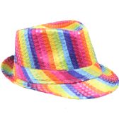Kid Party Dance Theme Rainbow Fedora Hat