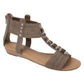 Wholesale Footwear Ladies Fashion Sandals In Camel
