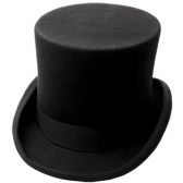 High Crown Flat Top Felt Hats With Grosgrain Band