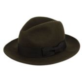 Milano Felt Fedora Hats With Grosgrain Band In Olive