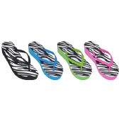 Wholesale Footwear Ladies Zebra Print Flip Flops