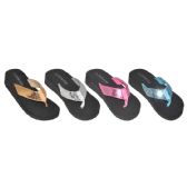 Wholesale Footwear Girls Sequin Wedge Flip Flops