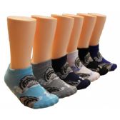Boys Shark Print Low Cut Ankle Socks