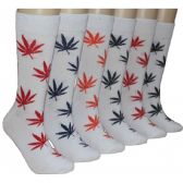 Men's Colorful Marijuana Leaf Crew Socks