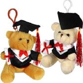 Plush Graduation Bear Zipper Pull Keychains