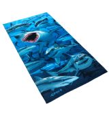 Cotton Printed Fiber Reactive Beach Towel 30 X 60 Shark