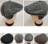 Warm Ivy Cap With Ear Flaps Herringbone Button Top