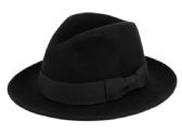 Milano Felt Fedora Hats With Grosgrain Band In Black