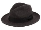 Milano Felt Fedora Hats With Grosgrain Band In Dark Grey