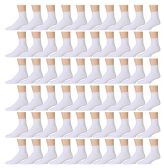 Yacht & Smith Men's Cotton Sport Ankle Socks Size 10-13 Solid White