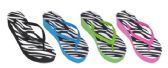 Wholesale Footwear Girl's Assorted Color Flip Flops Zebra
