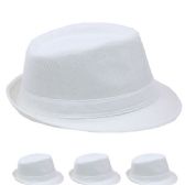 White Fedora Hat One Size Adult