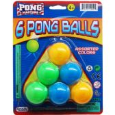 6 Piece Ping Pong Ball Play Set On Blister Card