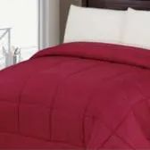 1 Piece Solid Comforter Twin Size In Burgandy