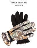 Adults Camouflage Ski Glove With Gripper Palm And Zipper Pocket