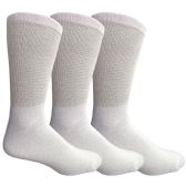 Yacht & Smith Men's Cotton Diabetic White Crew Socks Size 10-13
