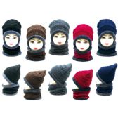 Winter Beanie Hat Set With Fur Lining